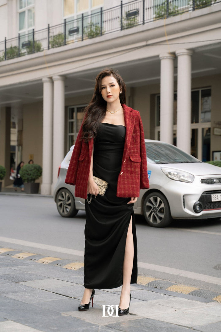 DARLING DIVA Anzu Silk Midi Dress