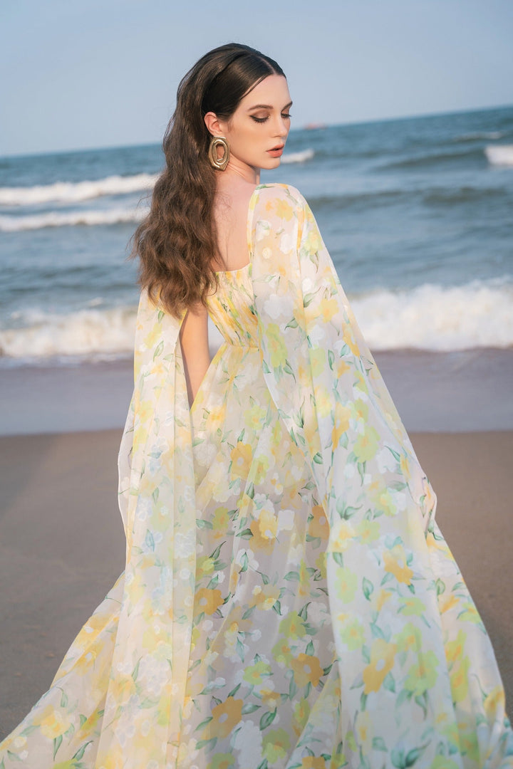 DARLING DIVA Đầm cánh tiên dài xẻ tà Daisy Dress
