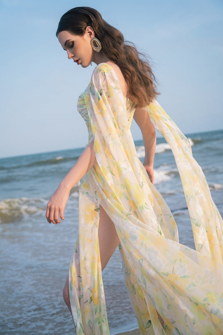 DARLING DIVA Đầm cánh tiên dài xẻ tà Daisy Dress