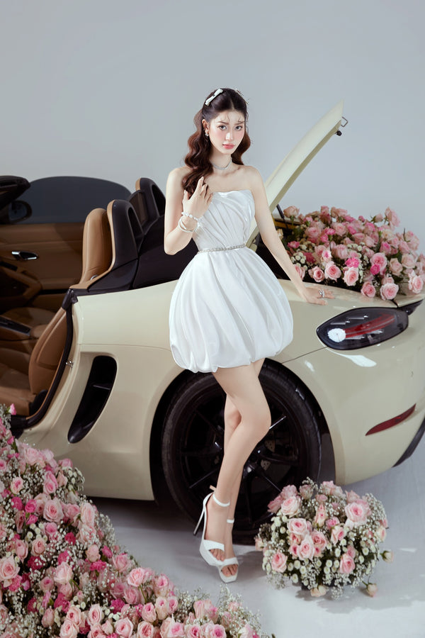 Đầm cúp ngực phom dáng bầu đắp xếp cách điệu Roxy Dress
