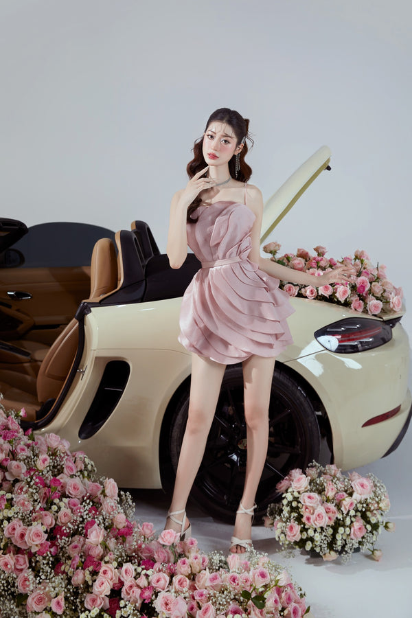 Đầm Mini Xếp Cánh Hoa Cách Điệu Mixi Dress