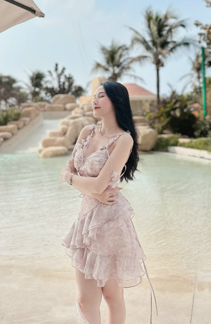 DARLING DIVA Đâm dây bèo đan dây lưng Hazel Dress