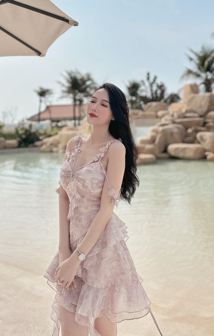 DARLING DIVA Đâm dây bèo đan dây lưng Hazel Dress