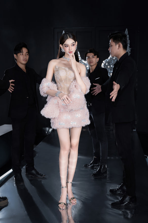 Corci Top - Áo Corset Lưới Ôm Đính Hoa Cá Tính