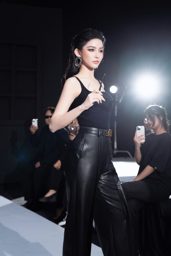 Beles Set -Áo Hai Dây Ôm & Quần Ống Suông Xẻ Tà