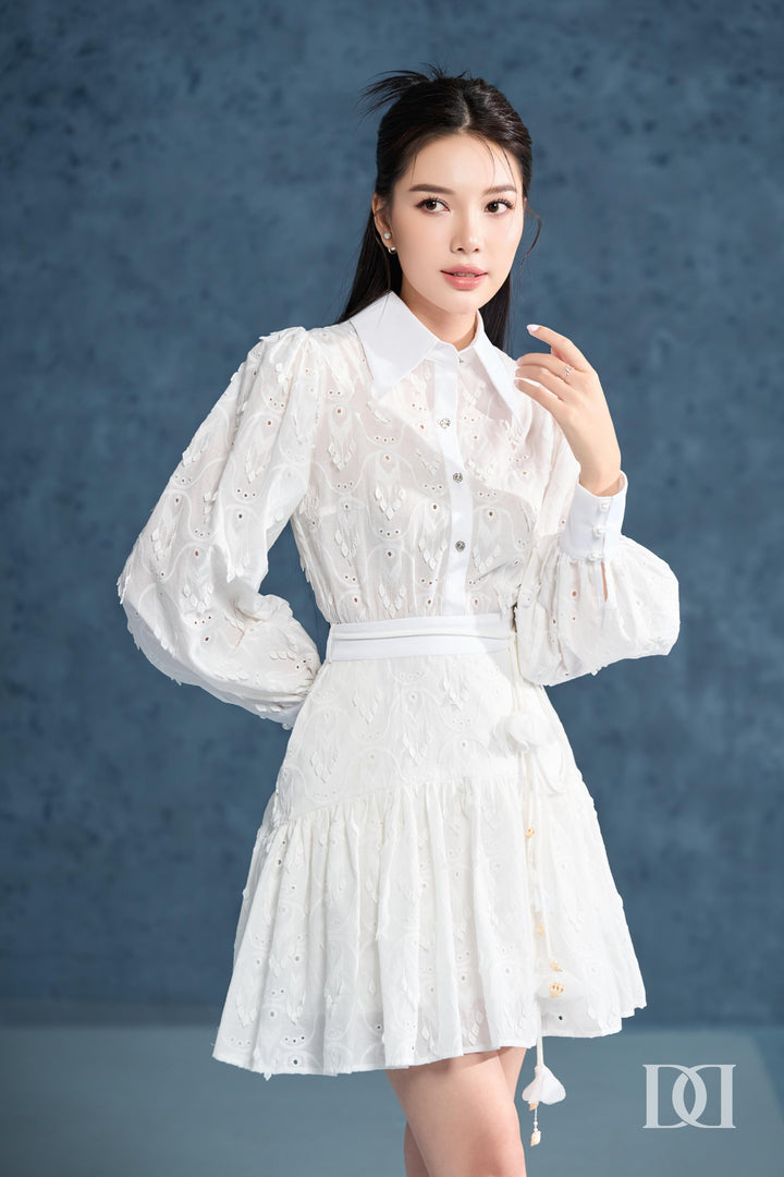 DARLING DIVA Đầm Tay Dài Phồng Dáng Xòe Ngắn Lanie Dress