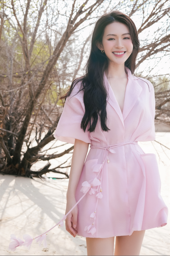 DARLING DIVA Đầm tay phồng cánh dơi ôm cổ vest & quần ngắn TANA SET & Dây belt hoa
