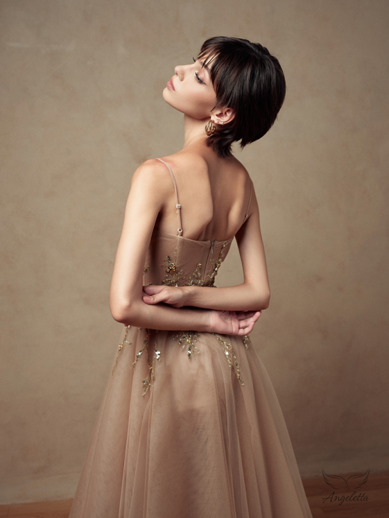 Angeletta Đầm cúp ngực dáng xòe đính kết Tiana Dress