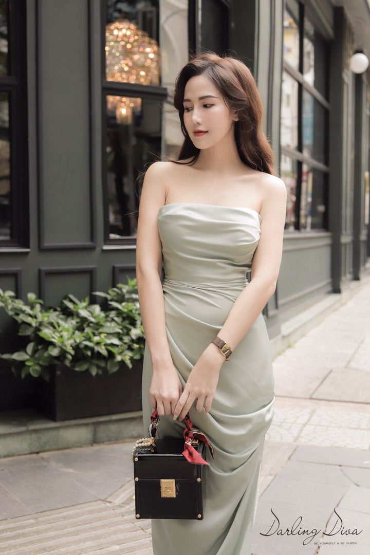 DARLING DIVA Anzu Silk Midi Dress