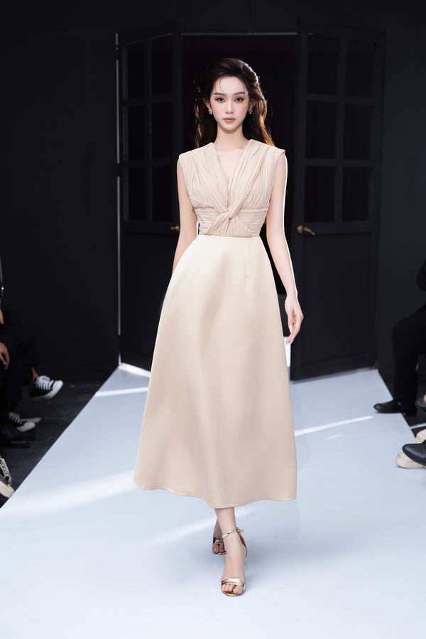 Foxy Dress - Đầm Midi Dáng Xòe Nhẹ Cách Điệu