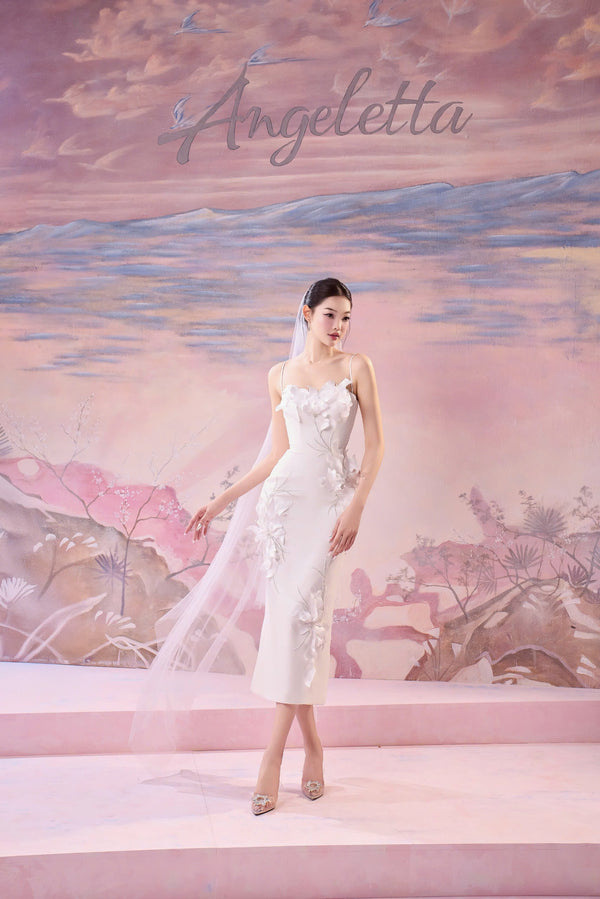DAMIAN DRESS - ĐẦM ĐÍNH KẾT HOA THỦ CÔNG 2 DÂY DÁNG DÀI