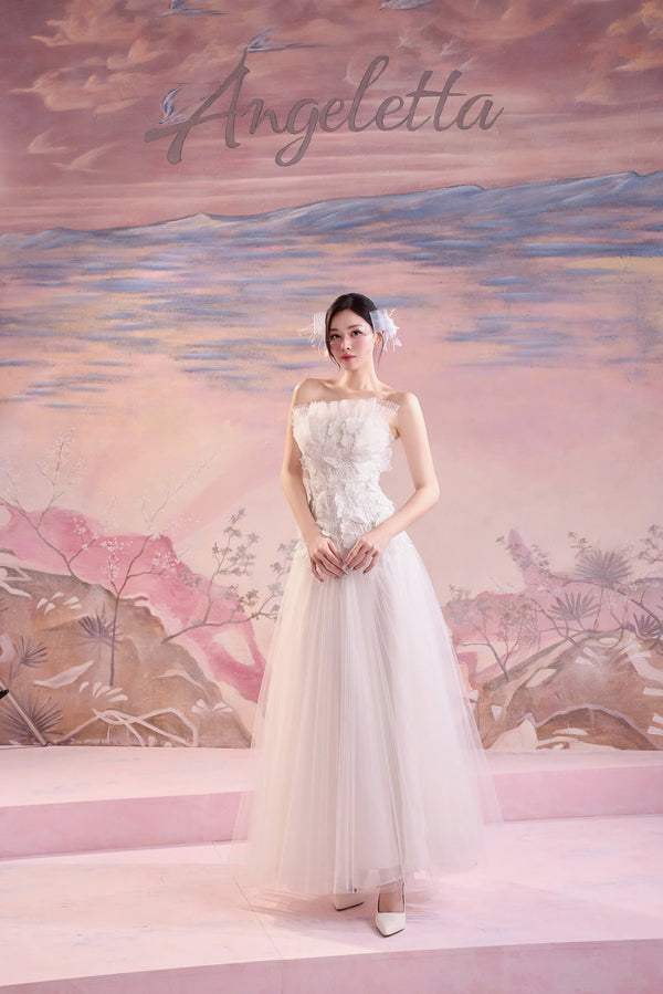 DYLAN DRESS - ĐẦM CÚP NGỰC DÁNG DÀI ĐÍNH HOA NGỰC