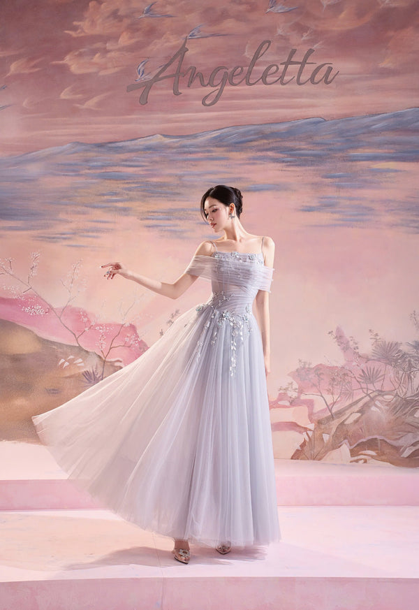 DANIEL DRESS - ĐẦM TRỄ VAI ĐÍNH HOA DÁNG DÀI