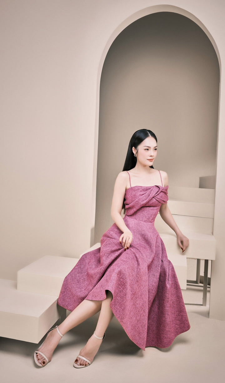 darlingdiva.vn Đầm thắt nơ hở một bên vai Thalia Dress