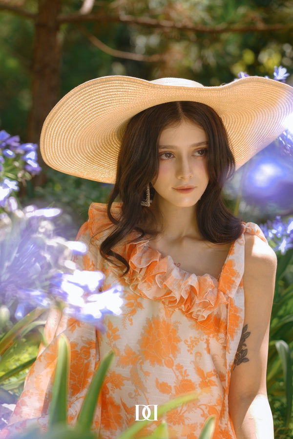 Fusia Dress -  ĐầmMidi voan tay bất đối xứng