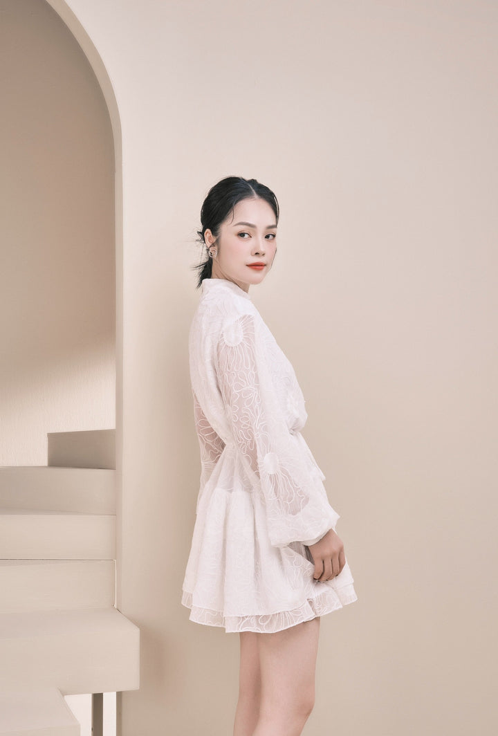 DARLING DIVA Đầm tay dài phồng dáng xòe ngắn Bevis Dress