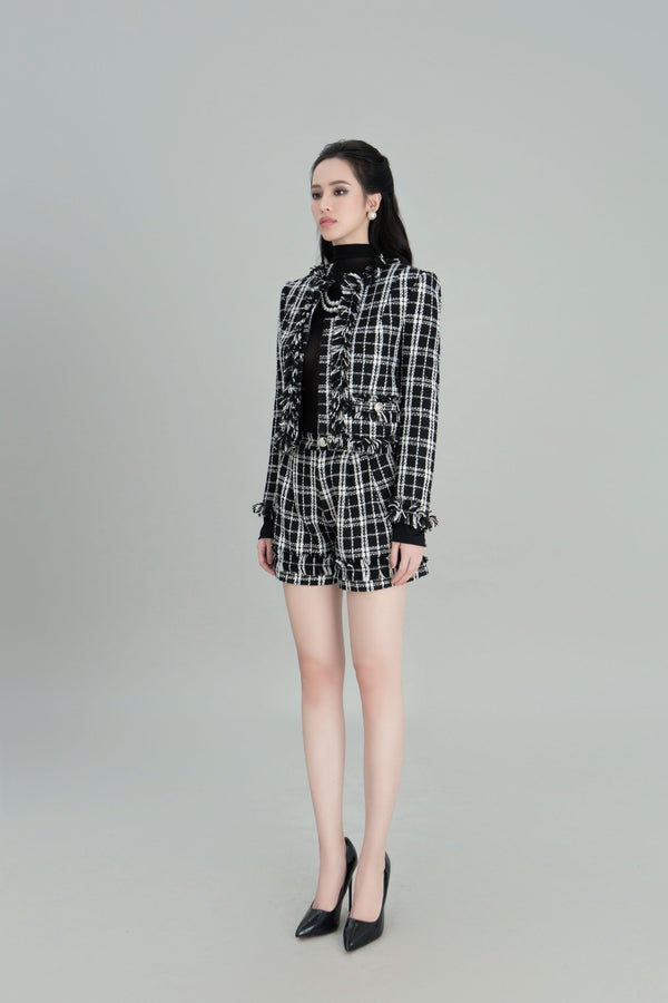 DARLING DIVA Áo Khoác Tweet Thanh Lịch , Nhã Nhặn Joyce Top