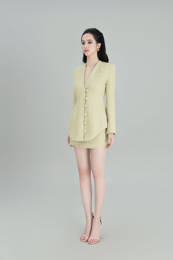 DARLING DIVA Caset Long Sleeves Blazer Mini Skirt