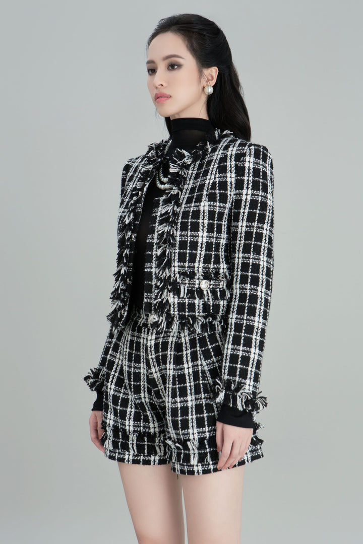 DARLING DIVA Áo Khoác Tweet Thanh Lịch , Nhã Nhặn Joyce Top