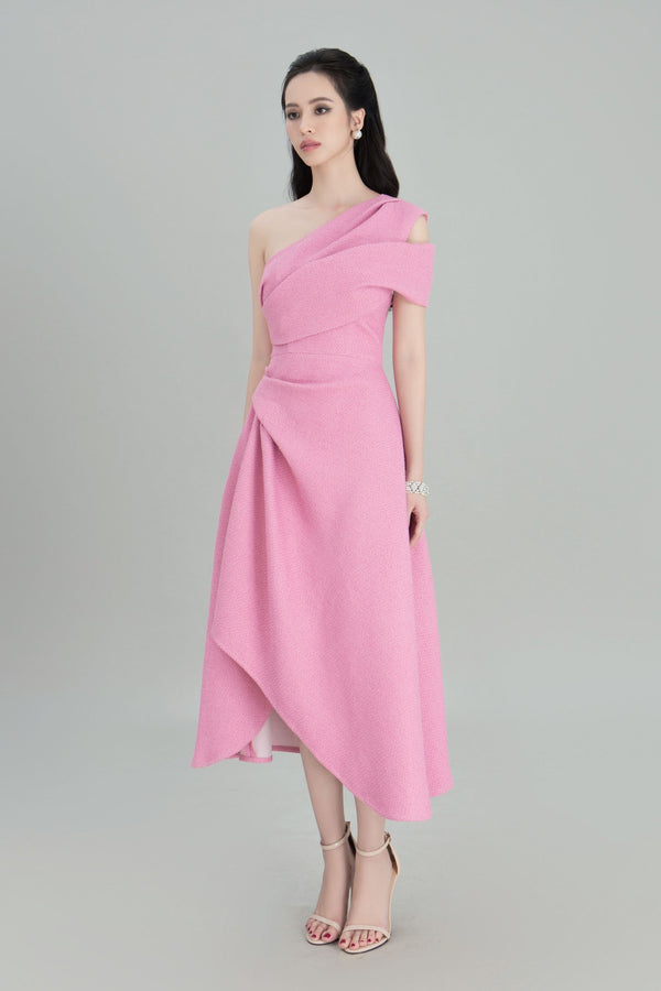 DARLING DIVA Đầm lệch vai xoè xẻ tà Silvie Dress