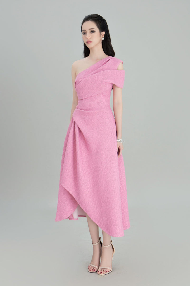 DARLING DIVA Đầm lệch vai xoè xẻ tà Silvie Dress