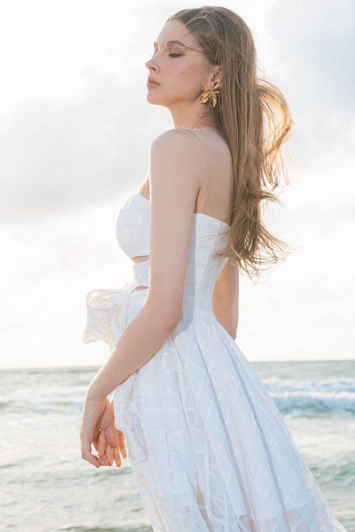 DARLING DIVA Đầm midi thắt nơ eo Nadia Dress
