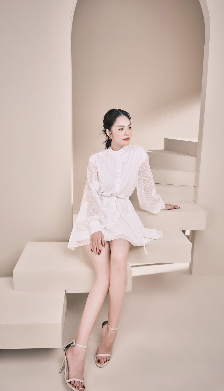 DARLING DIVA Đầm tay dài phồng dáng xòe ngắn Bevis Dress