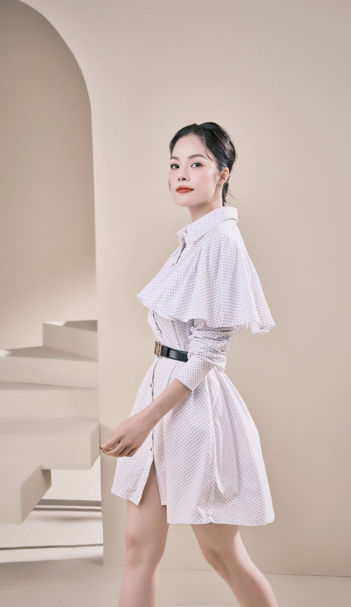 DARLING DIVA Đầm Tay Dài Mini Dáng Sơ Mi Rashima Dress