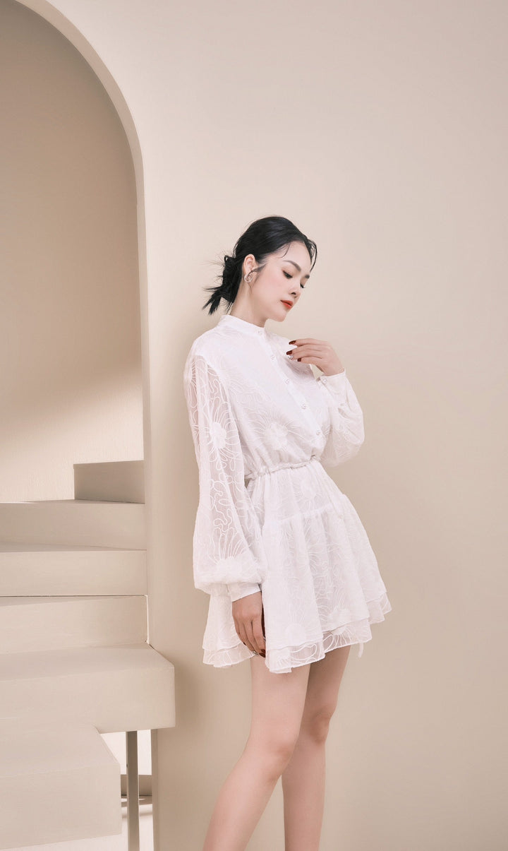 DARLING DIVA Đầm tay dài phồng dáng xòe ngắn Bevis Dress