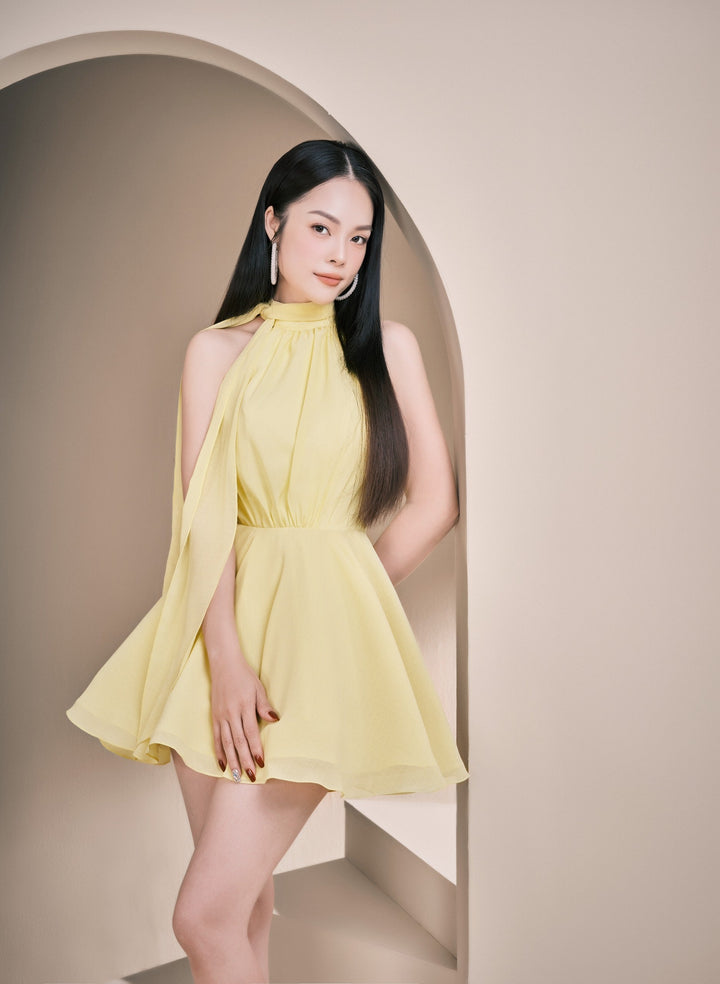 darlingdiva.vn Đầm mini cột dây cổ yếm xoè Willow Dress