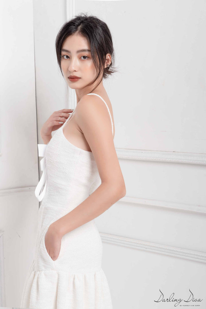 darlingdiva.vn Ribbon Dress (White)