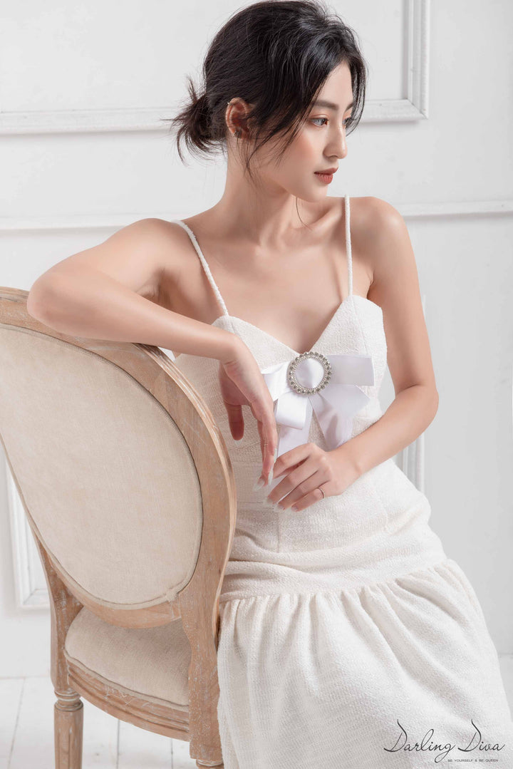darlingdiva.vn Ribbon Dress (White)
