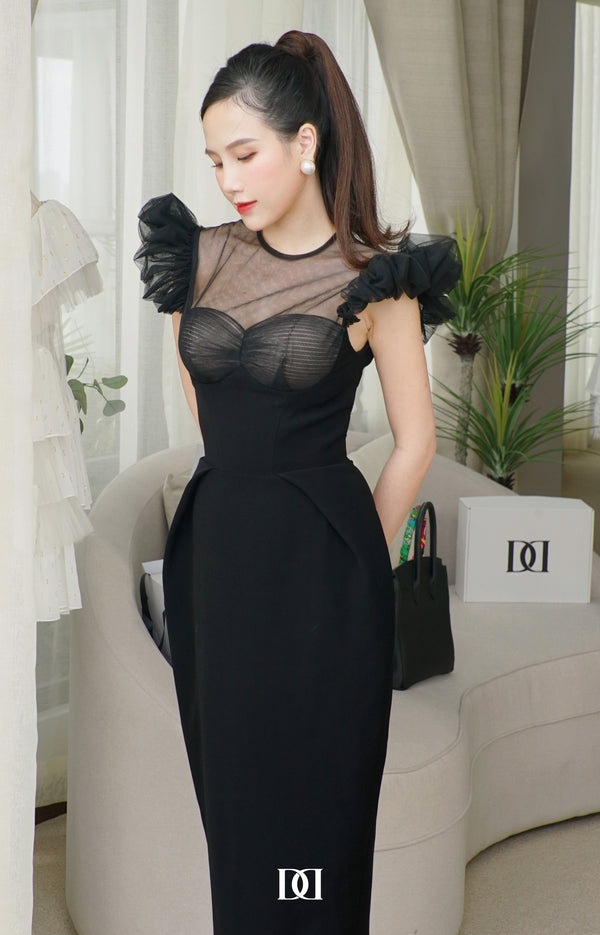 Kalin Dress F2 - Đầm Midi Dáng Bút Chì Tay Xòe