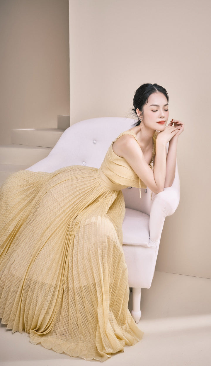 darlingdiva.vn Đầm hai dây midi xoè xếp ly Morela Dress