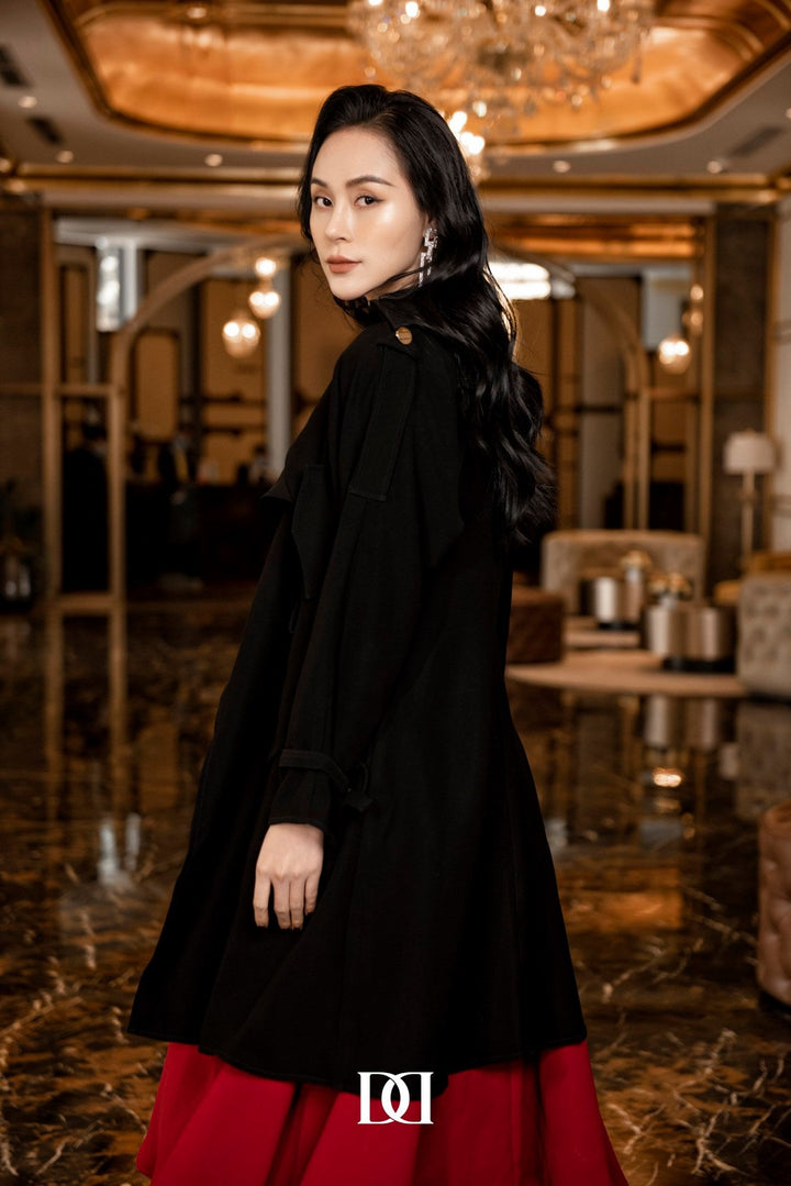 DARLING DIVA Áo Choàng PT Đen