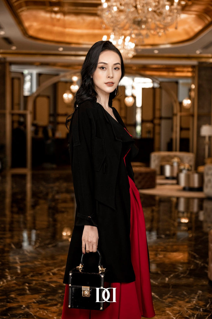 DARLING DIVA Áo Choàng PT Đen