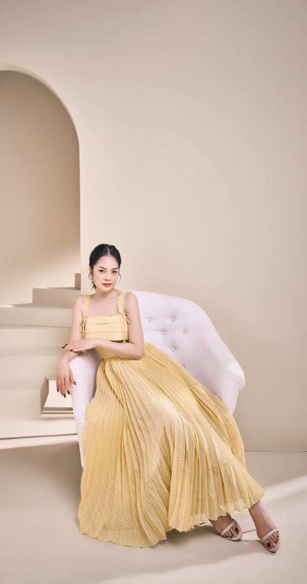 darlingdiva.vn Đầm hai dây midi xoè xếp ly Morela Dress